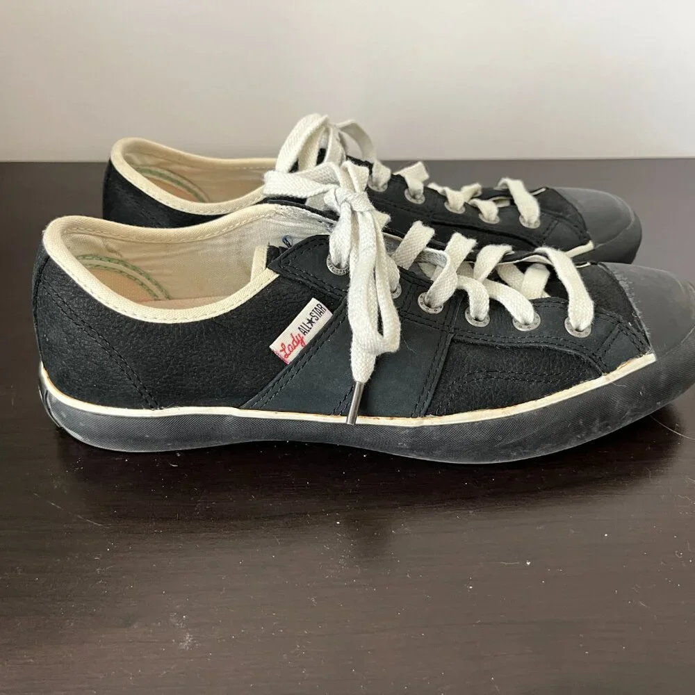 Rare Converse Lady All-Star Black Suede Sneaker 7.5M